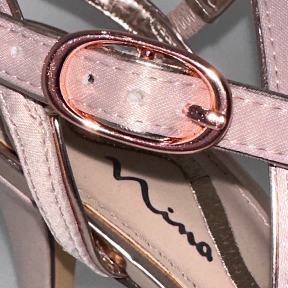 Sexy, strappy, lady’s heels - Rose Gold - Like New - Picture 5 of 5